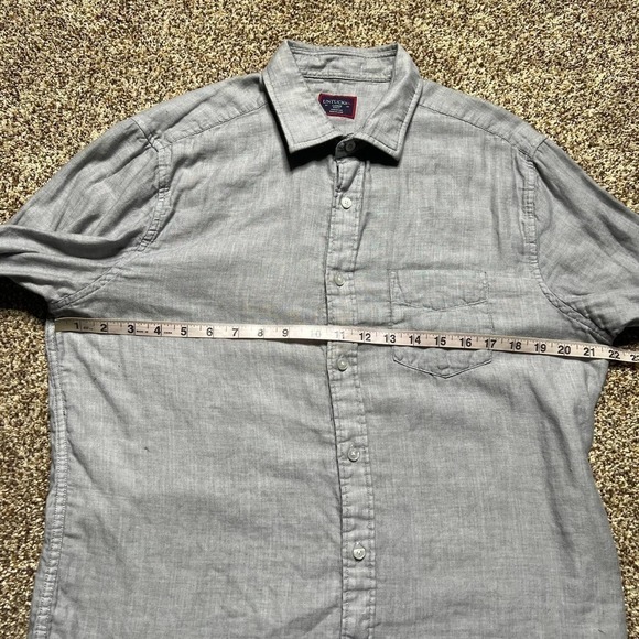 UNTUCKit Slim Fit Cotton Button Down Shirt Collared Gray Mens Size Large - Picture 2 of 8